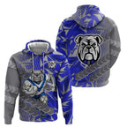 Canterbury Bankstown Bulldogs Rugby Hoodie Fierce Mascot Geometric Tribal Art