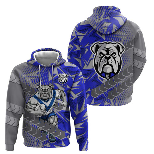 Canterbury Bankstown Bulldogs Rugby Hoodie Fierce Mascot Geometric Tribal Art