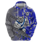 Canterbury Bankstown Bulldogs Rugby Hoodie Fierce Mascot Geometric Tribal Art