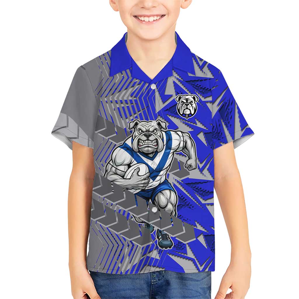 Canterbury Bankstown Bulldogs Rugby Kid Hawaiian Shirt Fierce Mascot Geometric Tribal Art