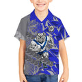 Canterbury Bankstown Bulldogs Rugby Kid Hawaiian Shirt Fierce Mascot Geometric Tribal Art