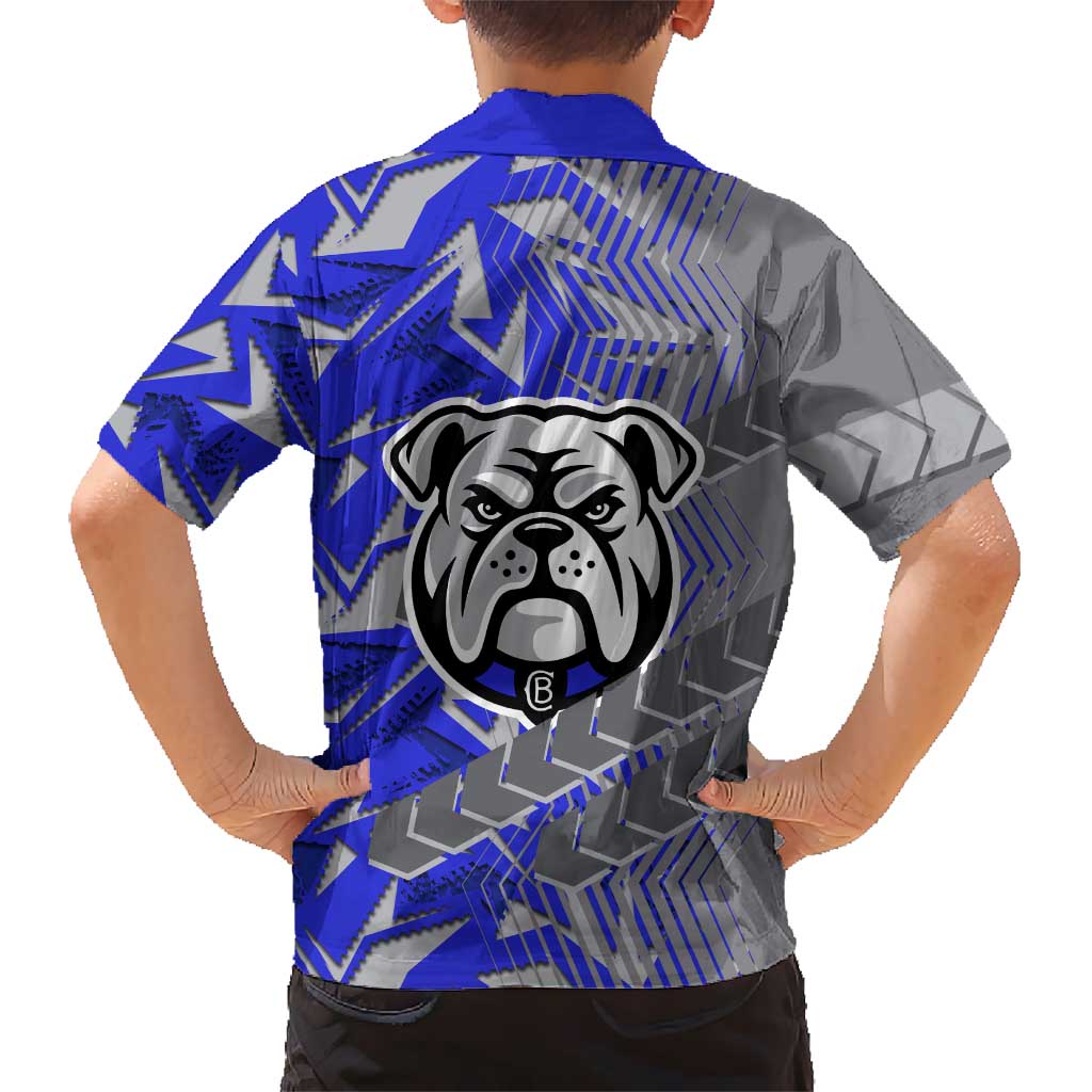 Canterbury Bankstown Bulldogs Rugby Kid Hawaiian Shirt Fierce Mascot Geometric Tribal Art