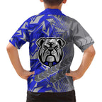 Canterbury Bankstown Bulldogs Rugby Kid Hawaiian Shirt Fierce Mascot Geometric Tribal Art