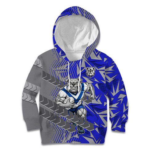 Canterbury Bankstown Bulldogs Rugby Kid Hoodie Fierce Mascot Geometric Tribal Art