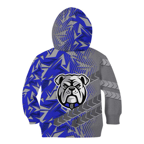 Canterbury Bankstown Bulldogs Rugby Kid Hoodie Fierce Mascot Geometric Tribal Art