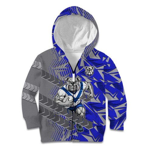 Canterbury Bankstown Bulldogs Rugby Kid Hoodie Fierce Mascot Geometric Tribal Art