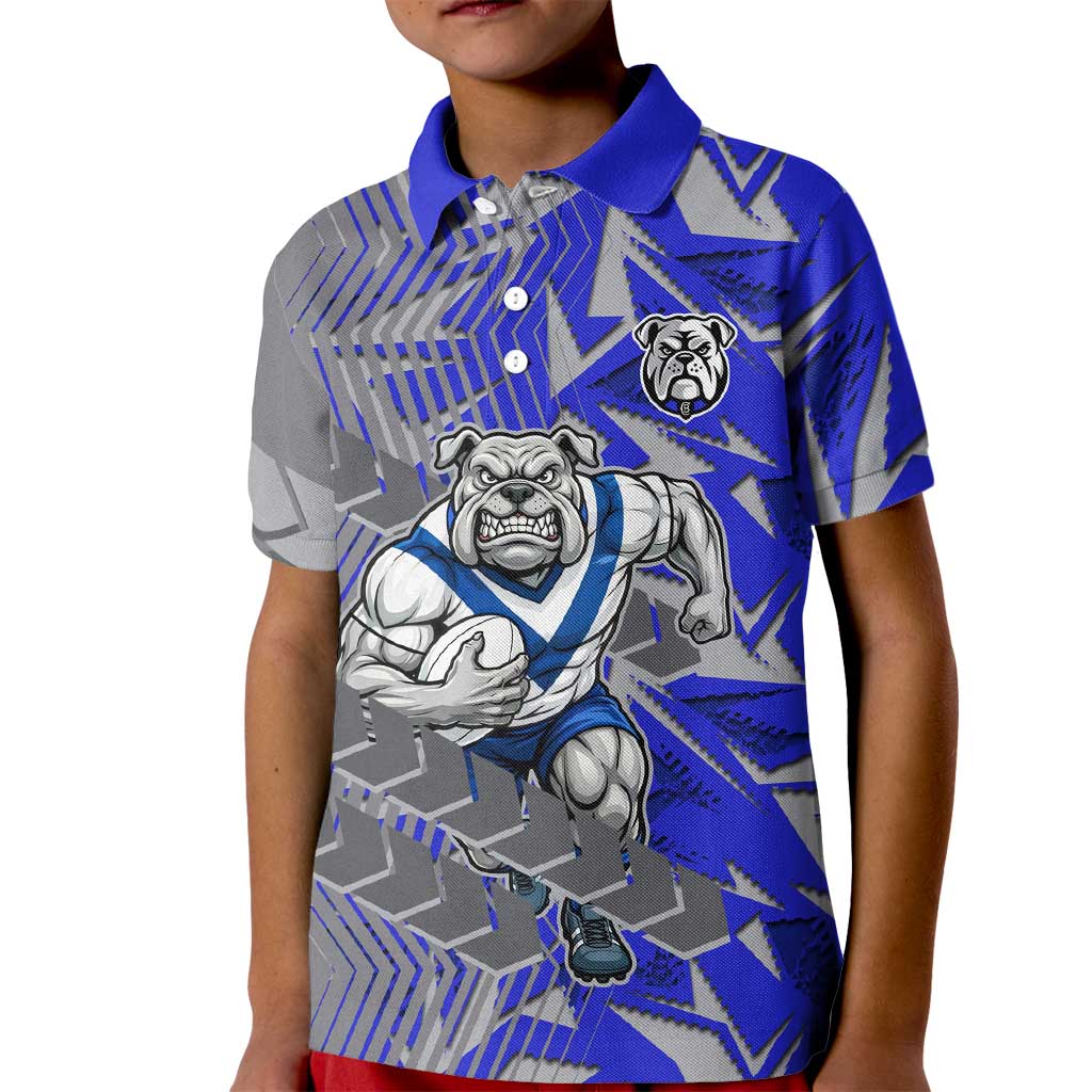 Canterbury Bankstown Bulldogs Rugby Kid Polo Shirt Fierce Mascot Geometric Tribal Art