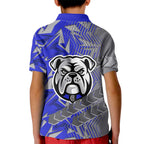 Canterbury Bankstown Bulldogs Rugby Kid Polo Shirt Fierce Mascot Geometric Tribal Art