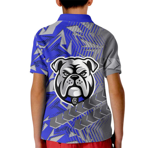 Canterbury Bankstown Bulldogs Rugby Kid Polo Shirt Fierce Mascot Geometric Tribal Art