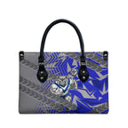Canterbury Bankstown Bulldogs Rugby Leather Bag Fierce Mascot Geometric Tribal Art