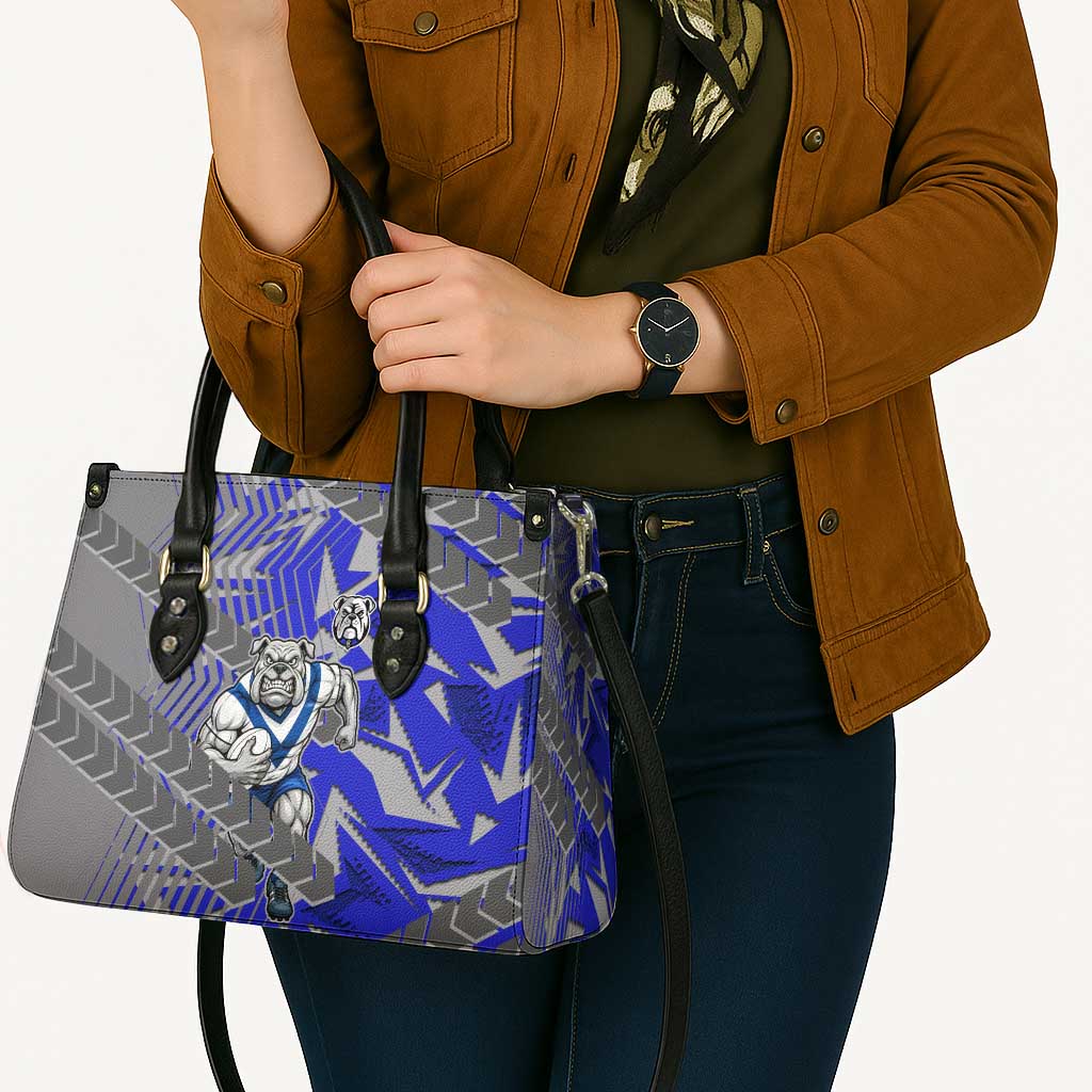 Canterbury Bankstown Bulldogs Rugby Leather Bag Fierce Mascot Geometric Tribal Art