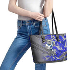 Canterbury Bankstown Bulldogs Rugby Leather Tote Bag Fierce Mascot Geometric Tribal Art