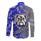 Canterbury Bankstown Bulldogs Rugby Long Sleeve Button Shirt Fierce Mascot Geometric Tribal Art