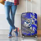 Canterbury Bankstown Bulldogs Rugby Luggage Cover Fierce Mascot Geometric Tribal Art