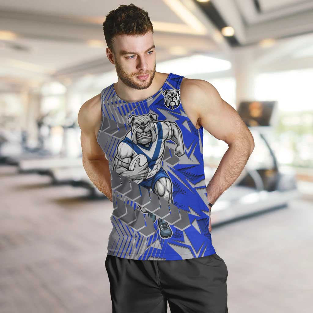 Canterbury Bankstown Bulldogs Rugby Men Tank Top Fierce Mascot Geometric Tribal Art
