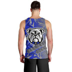 Canterbury Bankstown Bulldogs Rugby Men Tank Top Fierce Mascot Geometric Tribal Art