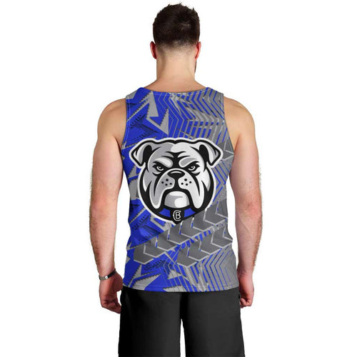 Canterbury Bankstown Bulldogs Rugby Men Tank Top Fierce Mascot Geometric Tribal Art