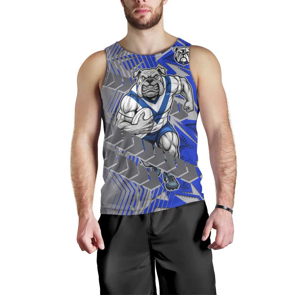 Canterbury Bankstown Bulldogs Rugby Men Tank Top Fierce Mascot Geometric Tribal Art