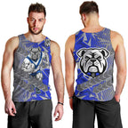 Canterbury Bankstown Bulldogs Rugby Men Tank Top Fierce Mascot Geometric Tribal Art