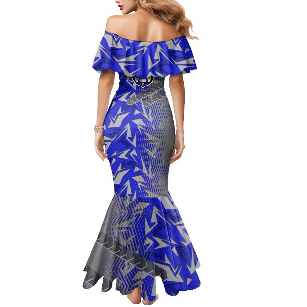 Canterbury Bankstown Bulldogs Rugby Mermaid Dress Fierce Mascot Geometric Tribal Art