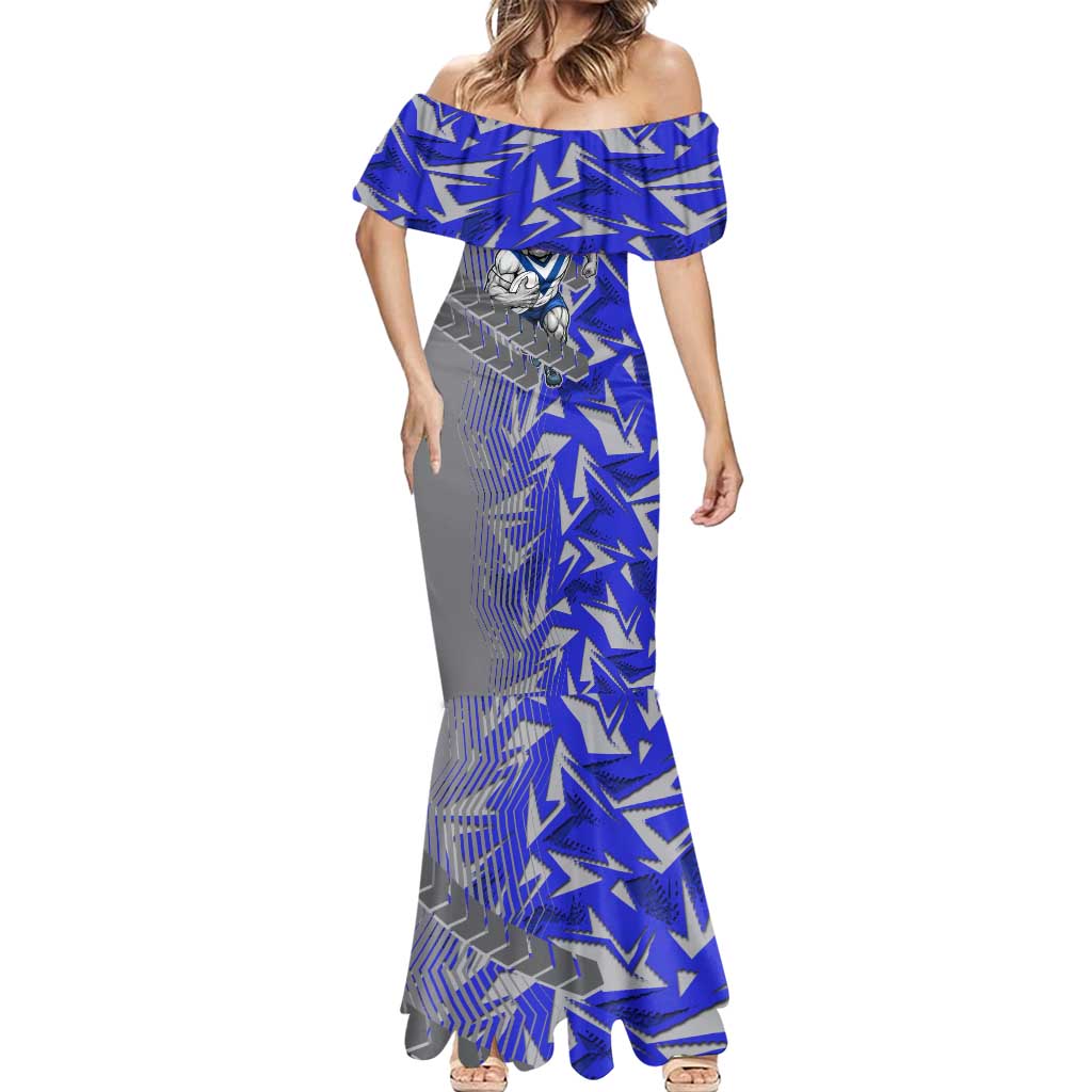 Canterbury Bankstown Bulldogs Rugby Mermaid Dress Fierce Mascot Geometric Tribal Art
