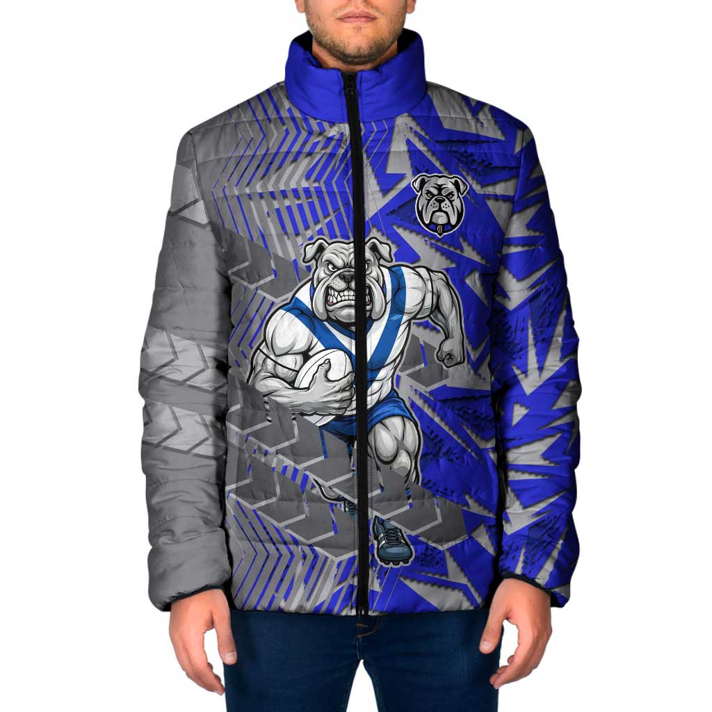 Canterbury Bankstown Bulldogs Rugby Padded Jacket Fierce Mascot Geometric Tribal Art