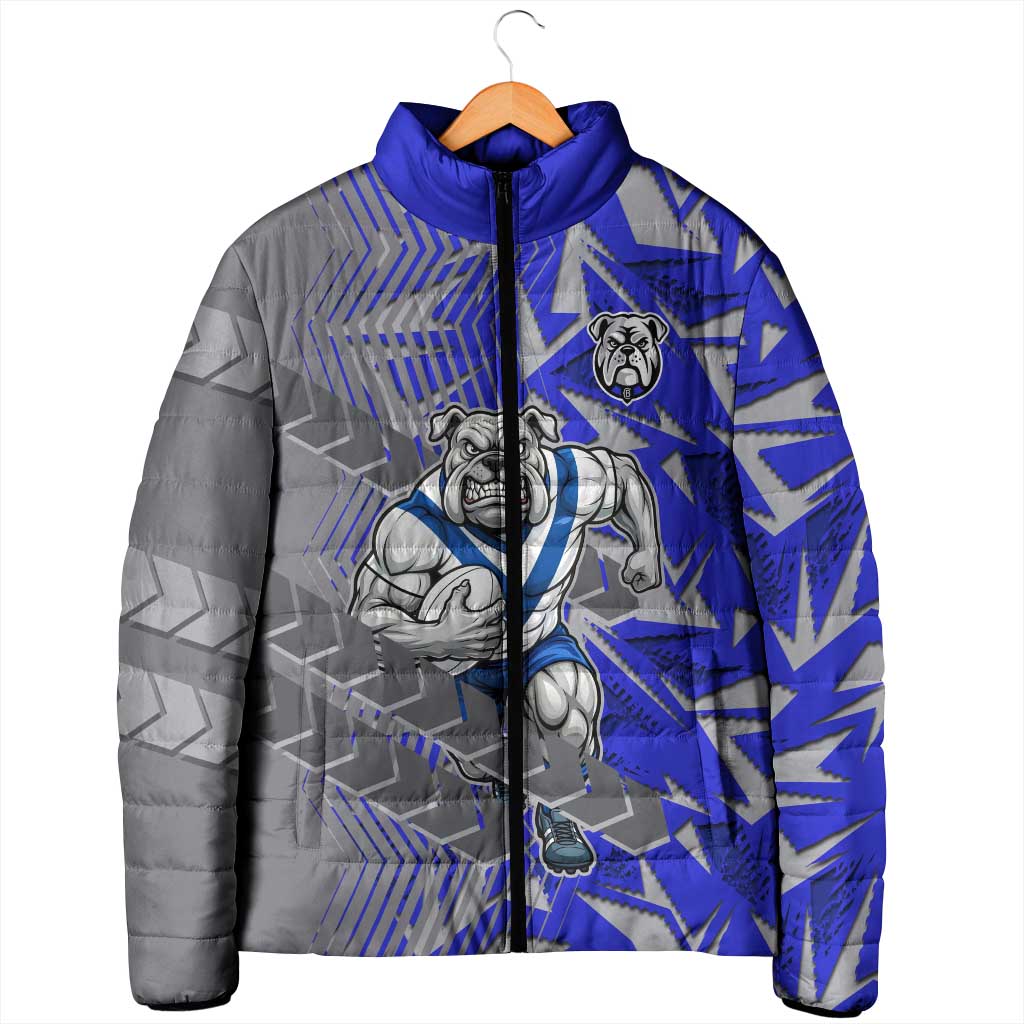 Canterbury Bankstown Bulldogs Rugby Padded Jacket Fierce Mascot Geometric Tribal Art