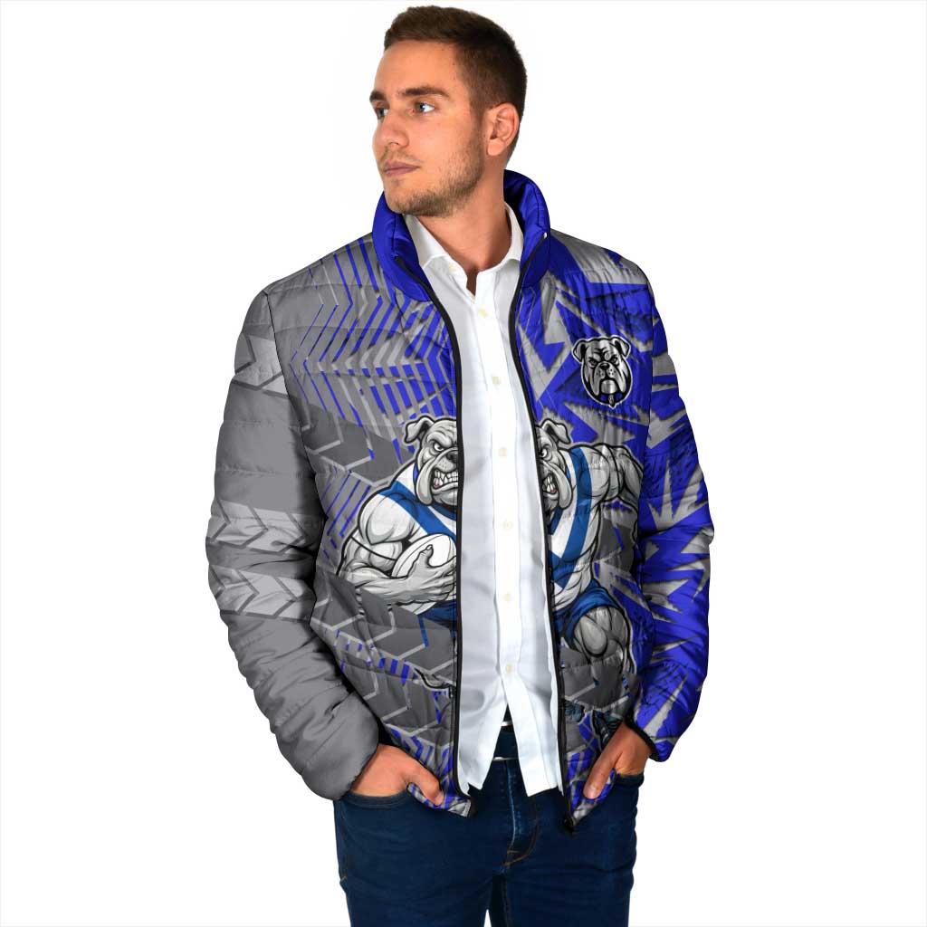 Canterbury Bankstown Bulldogs Rugby Padded Jacket Fierce Mascot Geometric Tribal Art