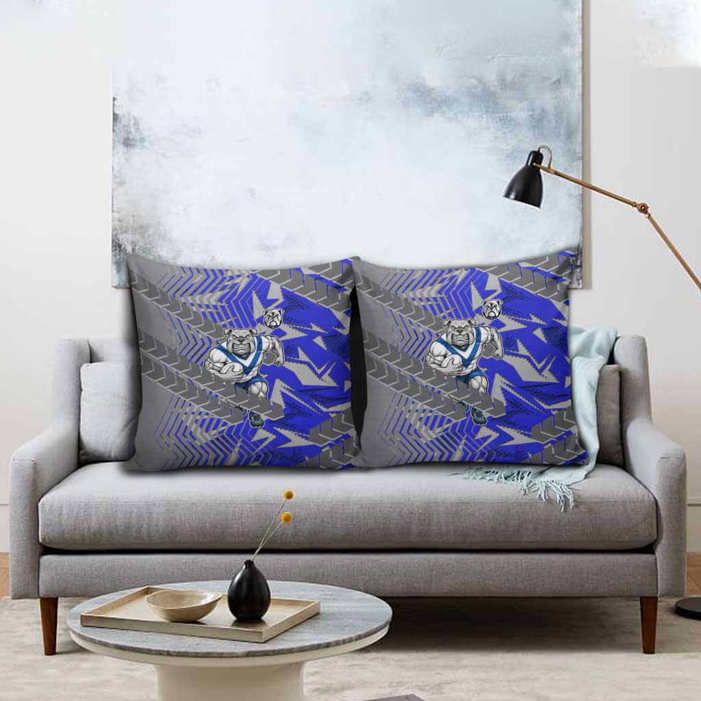 Canterbury Bankstown Bulldogs Rugby Pillow Cover Fierce Mascot Geometric Tribal Art