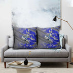 Canterbury Bankstown Bulldogs Rugby Pillow Cover Fierce Mascot Geometric Tribal Art