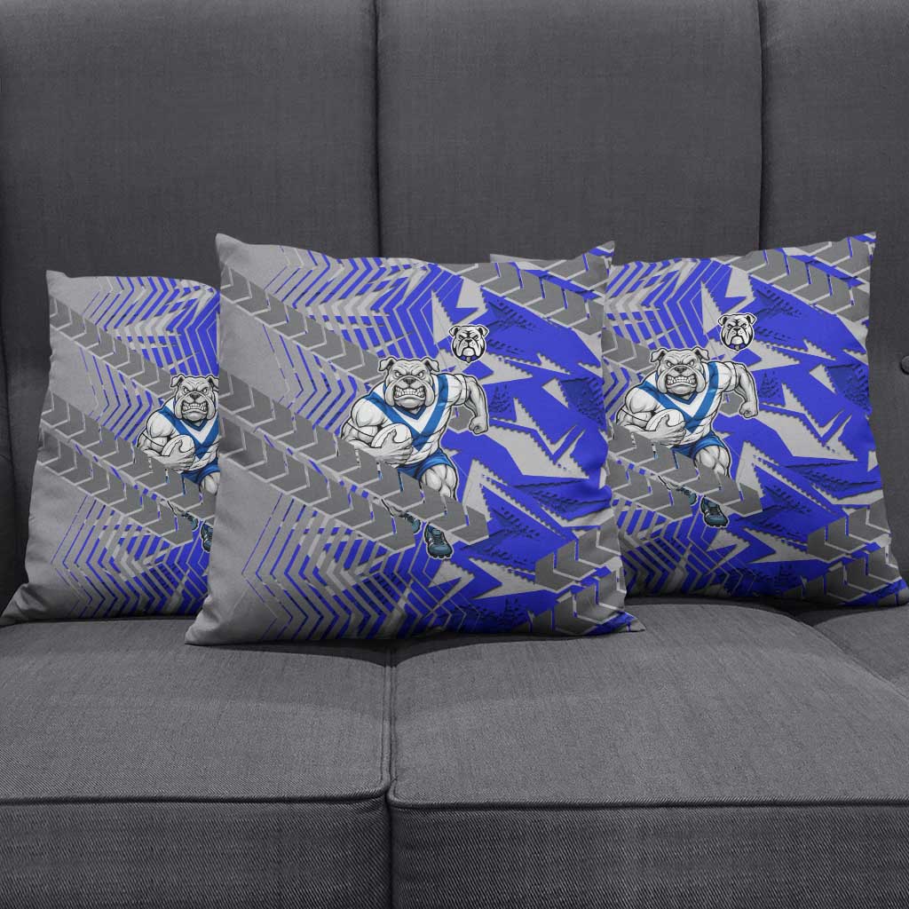 Canterbury Bankstown Bulldogs Rugby Pillow Cover Fierce Mascot Geometric Tribal Art