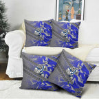Canterbury Bankstown Bulldogs Rugby Pillow Cover Fierce Mascot Geometric Tribal Art