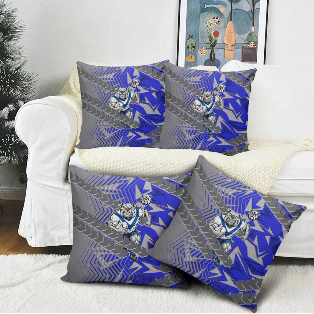 Canterbury Bankstown Bulldogs Rugby Pillow Cover Fierce Mascot Geometric Tribal Art