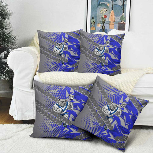 Canterbury Bankstown Bulldogs Rugby Pillow Cover Fierce Mascot Geometric Tribal Art