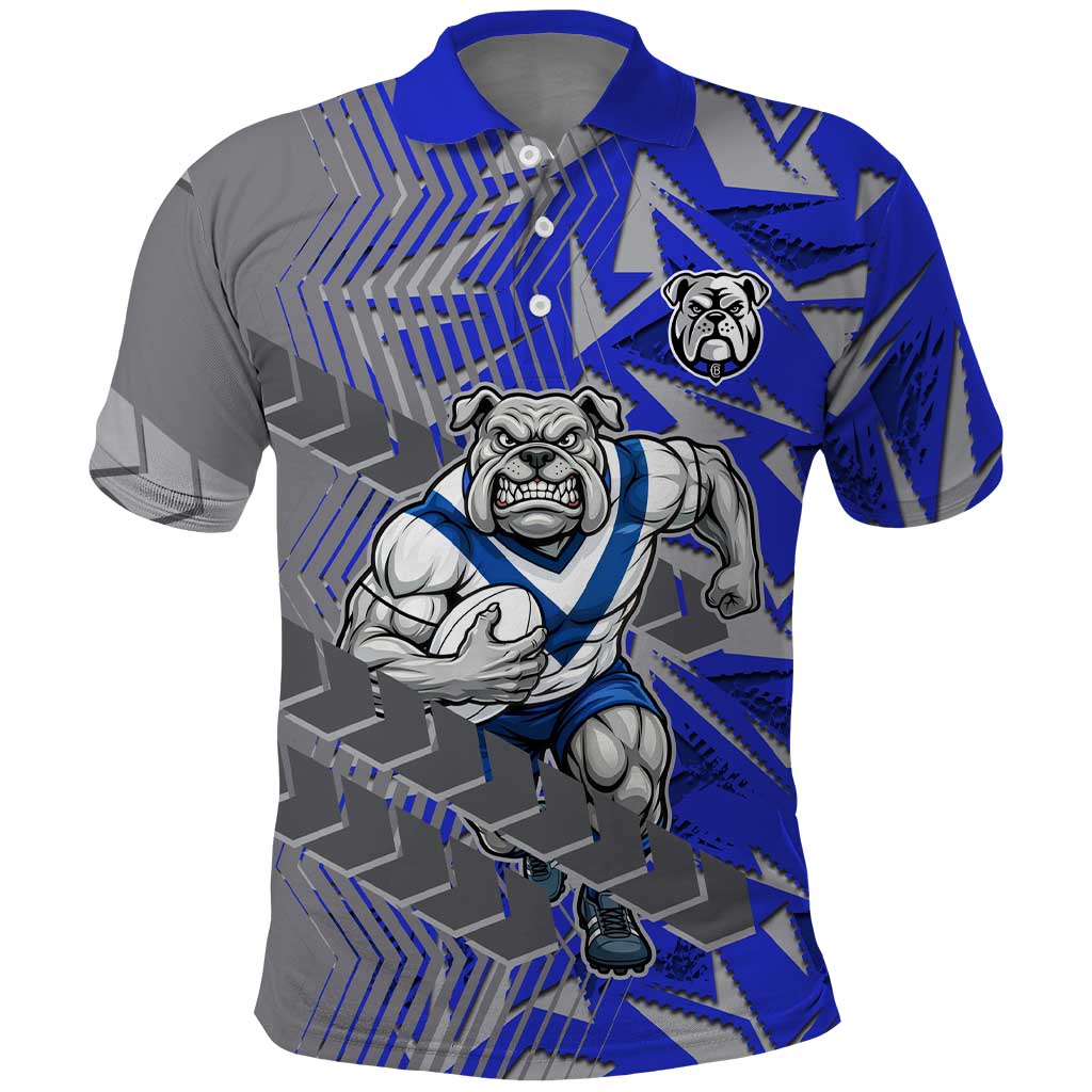 Canterbury Bankstown Bulldogs Rugby Polo Shirt Fierce Mascot Geometric Tribal Art