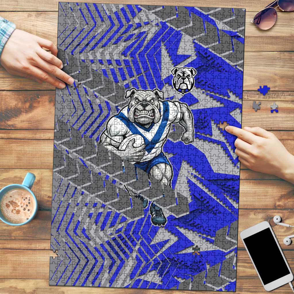 Canterbury Bankstown Bulldogs Rugby Puzzle Fierce Mascot Geometric Tribal Art