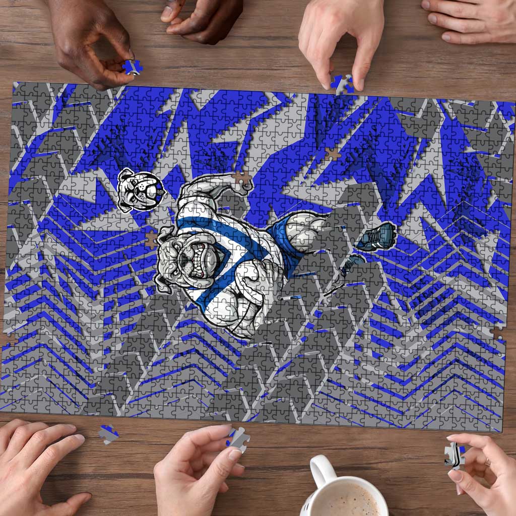 Canterbury Bankstown Bulldogs Rugby Puzzle Fierce Mascot Geometric Tribal Art