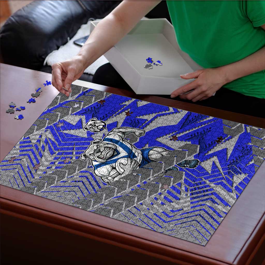 Canterbury Bankstown Bulldogs Rugby Puzzle Fierce Mascot Geometric Tribal Art