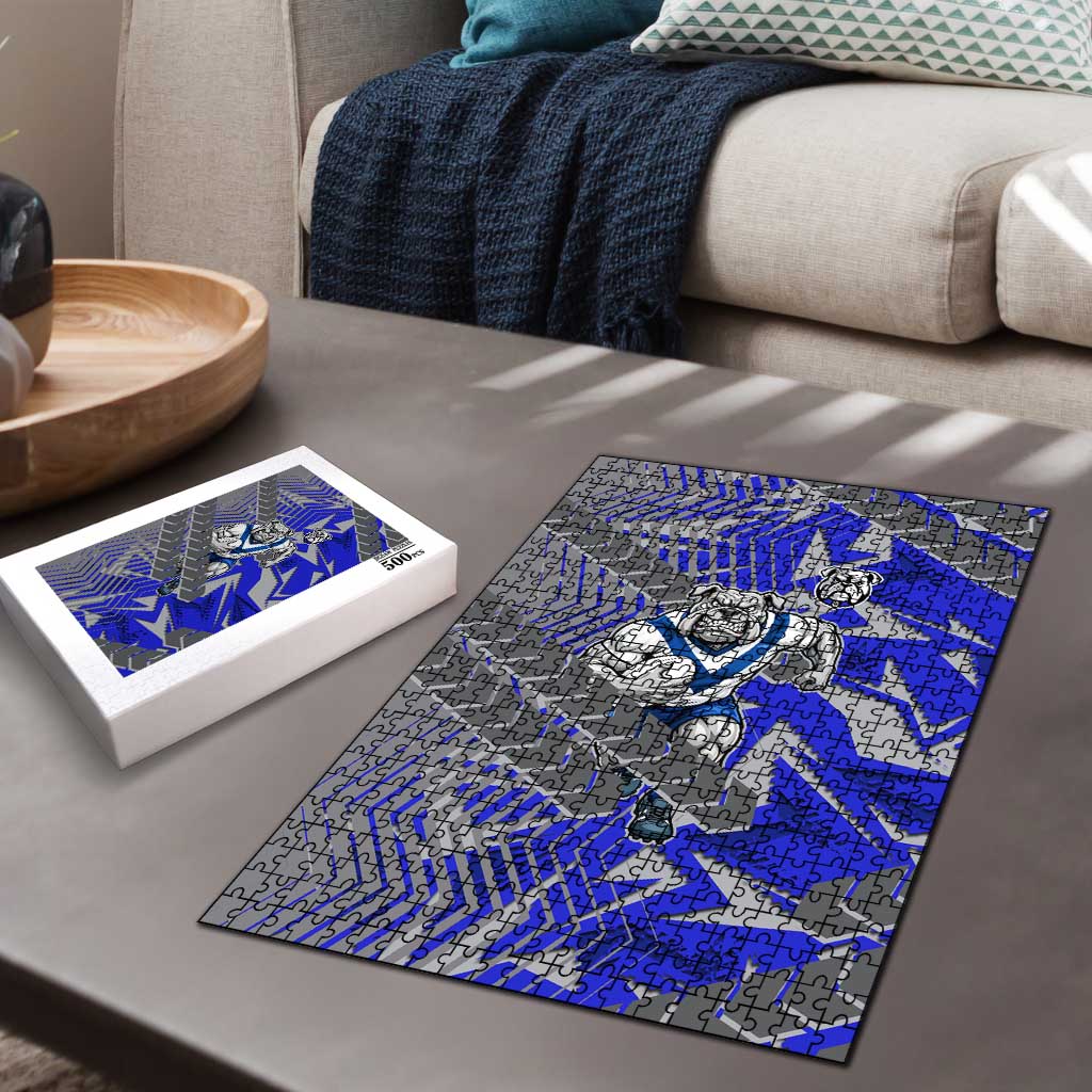 Canterbury Bankstown Bulldogs Rugby Puzzle Fierce Mascot Geometric Tribal Art