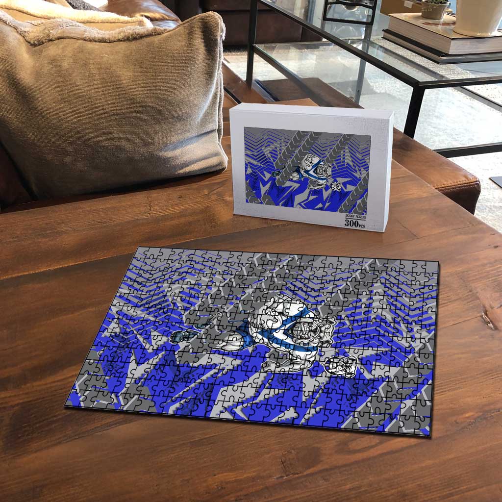Canterbury Bankstown Bulldogs Rugby Puzzle Fierce Mascot Geometric Tribal Art