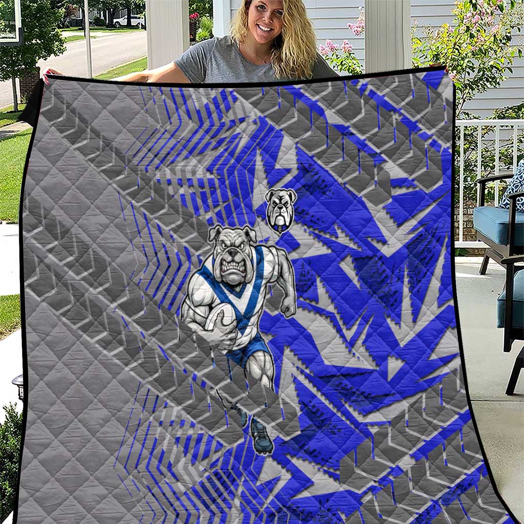 Canterbury Bankstown Bulldogs Rugby Quilt Fierce Mascot Geometric Tribal Art