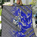 Canterbury Bankstown Bulldogs Rugby Quilt Fierce Mascot Geometric Tribal Art