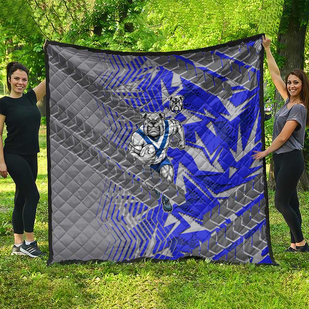 Canterbury Bankstown Bulldogs Rugby Quilt Fierce Mascot Geometric Tribal Art