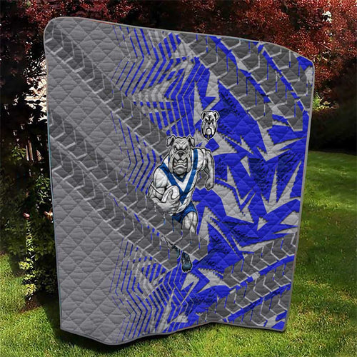Canterbury Bankstown Bulldogs Rugby Quilt Fierce Mascot Geometric Tribal Art