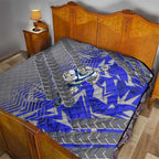 Canterbury Bankstown Bulldogs Rugby Quilt Fierce Mascot Geometric Tribal Art