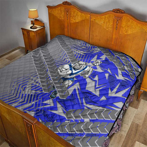 Canterbury Bankstown Bulldogs Rugby Quilt Fierce Mascot Geometric Tribal Art