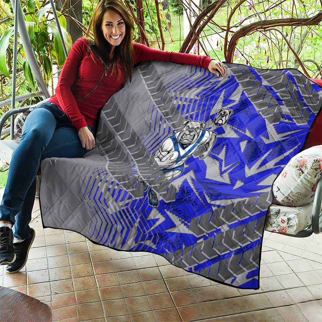 Canterbury Bankstown Bulldogs Rugby Quilt Fierce Mascot Geometric Tribal Art