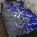 Canterbury Bankstown Bulldogs Rugby Quilt Bed Set Fierce Mascot Geometric Tribal Art