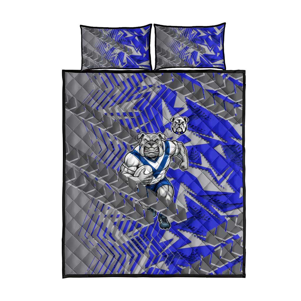 Canterbury Bankstown Bulldogs Rugby Quilt Bed Set Fierce Mascot Geometric Tribal Art