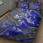 Canterbury Bankstown Bulldogs Rugby Quilt Bed Set Fierce Mascot Geometric Tribal Art